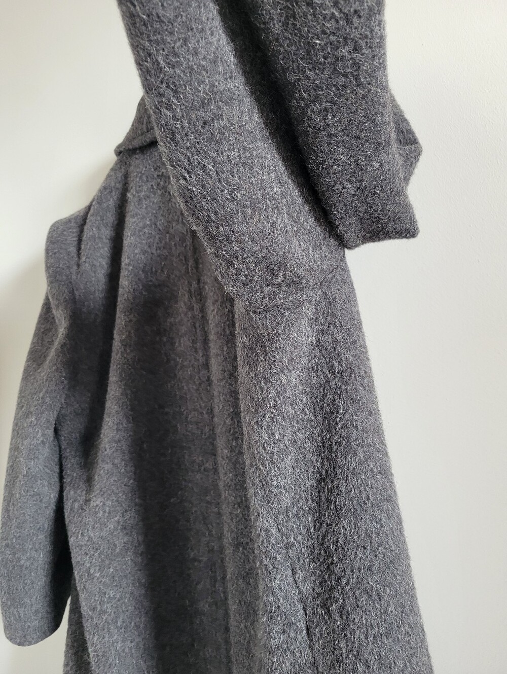 Bill Blass Signature Charcoal Gray Double-Breasted Wool Trench Coat Large/XL - Picture 14 of 16
